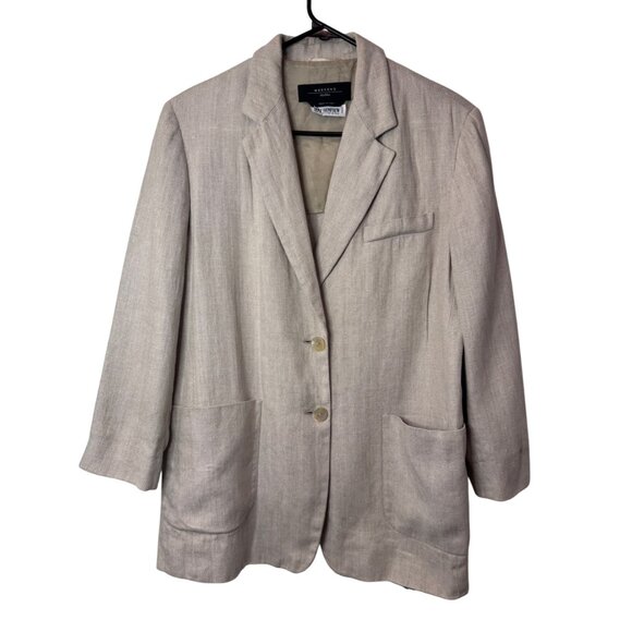 Weekend Max Mara cream single-breasted blazer size L - Picture 2 of 4